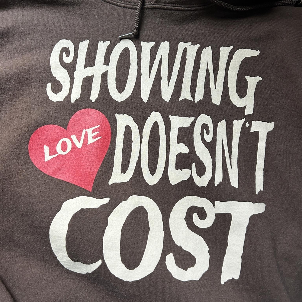 Brown Hoodie with Heart Graphic